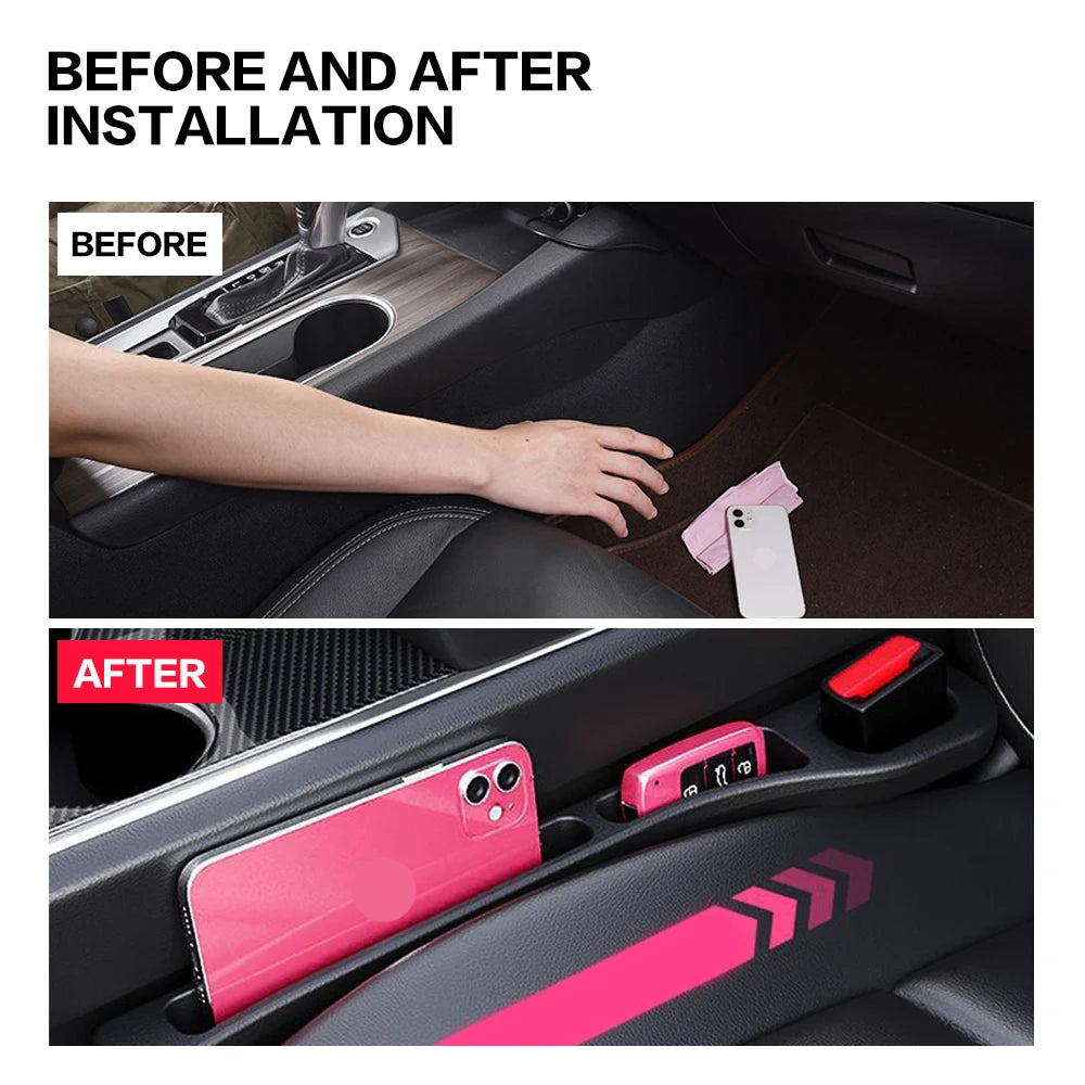 2PCS New Car Seat Gap Filler Between Organizer Interior Accessories For Mitsubishi V87 V93 V97 V80 Lancer X L200 Outlander ASX