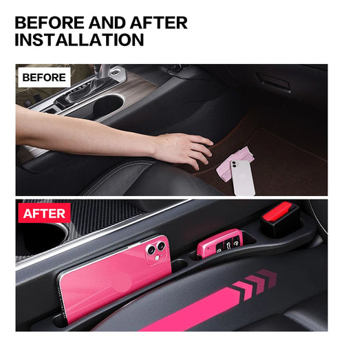 2PCS New Car Seat Gap Filler Between Organizer Interior Accessories For Mitsubishi V87 V93 V97 V80 Lancer X L200 Outlander ASX