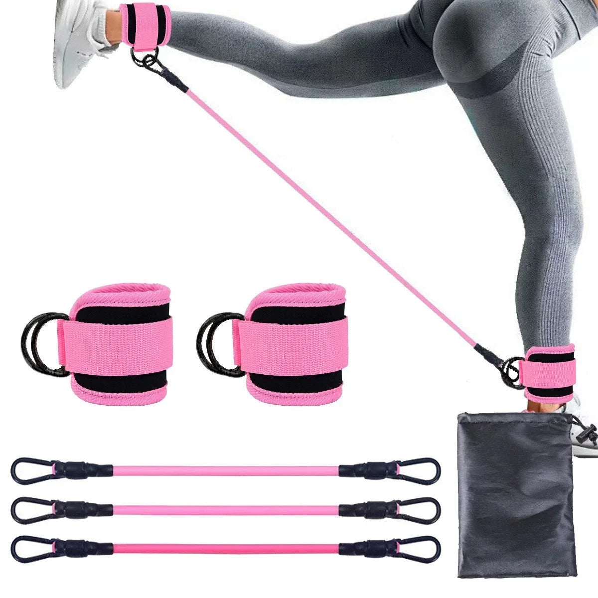 Resistance Band Set Workout Exercise Equipments Ankle Straps Fitness Yoga Elastic Fitness Bands For Home Gym Man And Woman Sport
