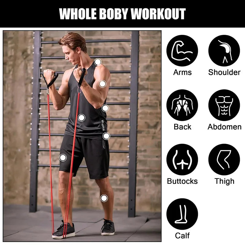 Resistance Bands Set 4 Levels Exercise Bands For Men Women Shape Body Gym Crossfit Fitness Muscle Strength Training Yoga Workout