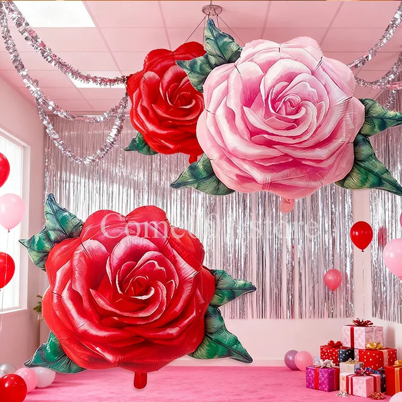 Valentine's Day Painting Rose Ballons Proposal Engagement Mother's Day Balloons Birthday Party Decorations Photo Props Supply