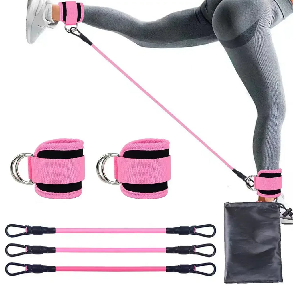 Resistance Band Set Workout Exercise Equipments Ankle Straps Fitness Yoga Elastic Fitness Bands For Home Gym Man And Woman Sport