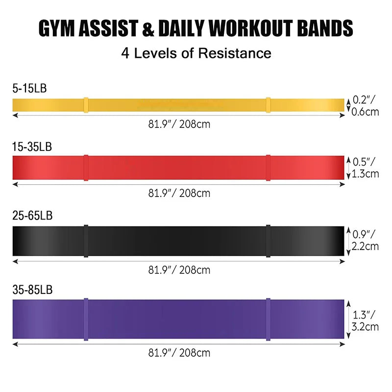 Resistance Bands Set 4 Levels Exercise Bands For Men Women Shape Body Gym Crossfit Fitness Muscle Strength Training Yoga Workout