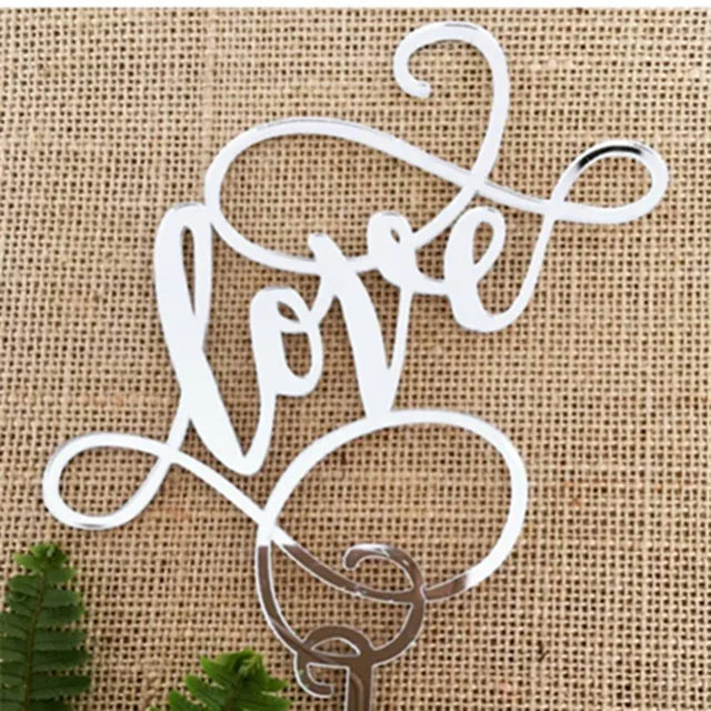 Big Red Love Wedding & Engagement Party Cake Toppers Acrylic Love Valentine's Day Cake Topper for Wedding Party Cake Decorations