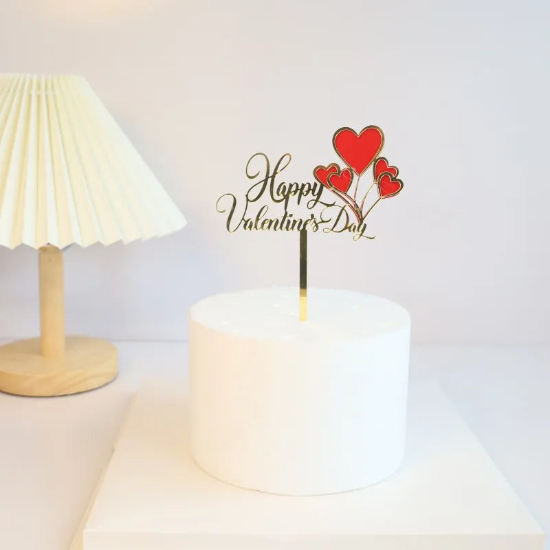 Big Red Love Wedding & Engagement Party Cake Toppers Acrylic Love Valentine's Day Cake Topper for Wedding Party Cake Decorations