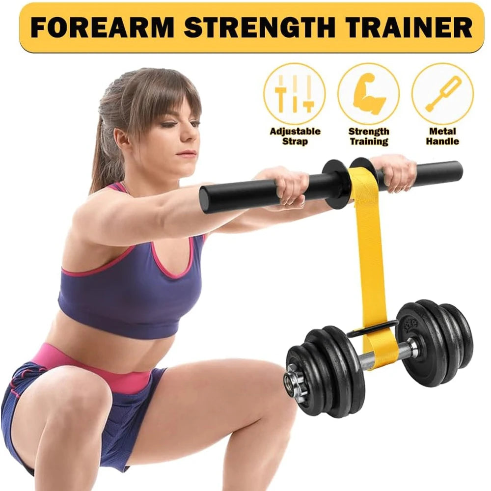 Forearm Strength Trainer Wrist Roller with Thickened Non-Slip Handle Adjustable Belt Home Workout Fitness Equipment Durable