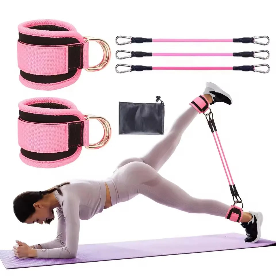 Resistance Band Set Workout Exercise Equipments Ankle Straps Fitness Yoga Elastic Fitness Bands For Home Gym Man And Woman Sport