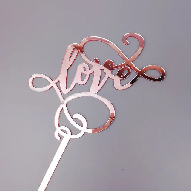 Big Red Love Wedding & Engagement Party Cake Toppers Acrylic Love Valentine's Day Cake Topper for Wedding Party Cake Decorations