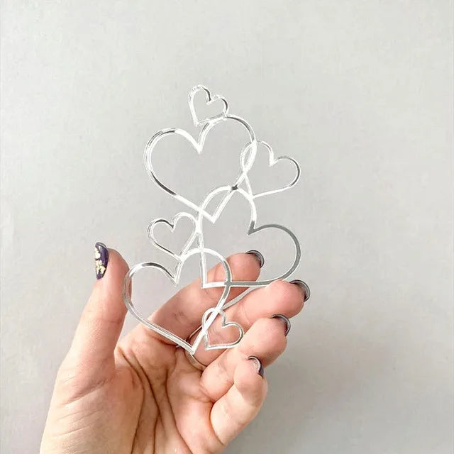 Big Red Love Wedding & Engagement Party Cake Toppers Acrylic Love Valentine's Day Cake Topper for Wedding Party Cake Decorations