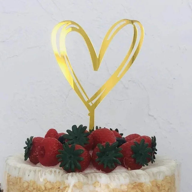 Big Red Love Wedding & Engagement Party Cake Toppers Acrylic Love Valentine's Day Cake Topper for Wedding Party Cake Decorations