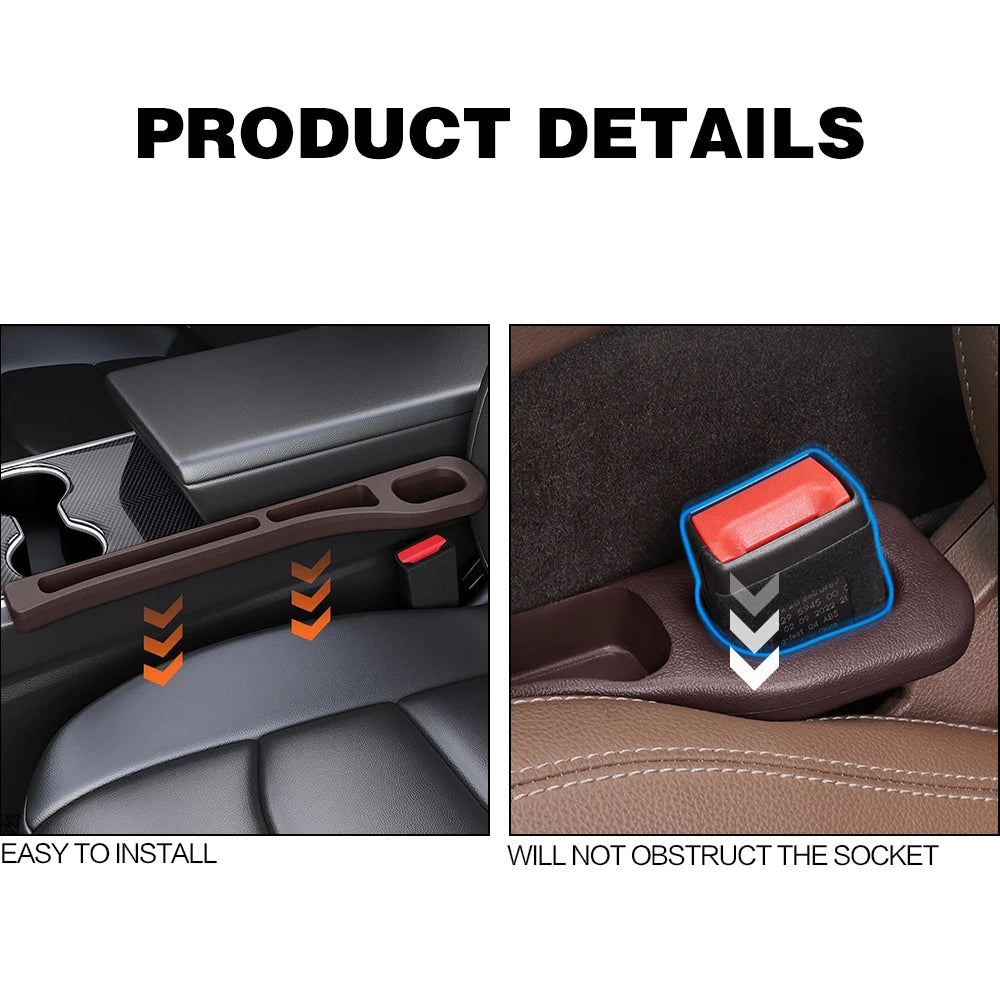 2PCS New Car Seat Gap Filler Between Organizer Interior Accessories For Mitsubishi V87 V93 V97 V80 Lancer X L200 Outlander ASX